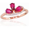 Diamond Sky Jewelry Auksinis žiedas su deimantais ir rubinais „Imperatoriaus Karūna II“