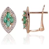 Diamond Sky Jewelry Auksiniai auskarai su deimantais ir smaragdais „Aleksandrija IV“