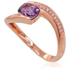 Diamond Sky Jewelry Auksinis žiedas su deimantais ir ametistais „Kometa VIII“