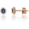 Diamond Sky Jewelry Auksiniai auskarai su deimantais ir safyrais „Ferro“