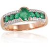 Diamond Sky Jewelry Auksinis žiedas su deimantais ir smaragdais „Eternity II“