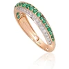 Diamond Sky Jewelry Auksinis žiedas su deimantais ir smaragdais „Roxana III“