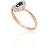 Diamond Sky Jewelry Auksinis žiedas su deimantais ir safyrais „Aleksandrija IV“
