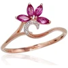 Diamond Sky Jewelry Auksinis žiedas su deimantais ir rubinais „Crystallite V“