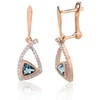 Diamond Sky Jewelry Auksiniai auskarai su deimantais ir topazais „Dangaus Geometrija“