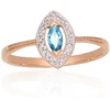 Diamond Sky Jewelry Auksinis žiedas su deimantais ir topazais „Aleksandrija V“
