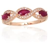 Diamond Sky Jewelry Auksinis žiedas su deimantais ir rubinais „Atėnė XI“