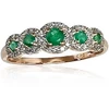 Diamond Sky Jewelry Auksinis žiedas su deimantais ir smaragdais „Jenny VIII“