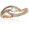 Diamond Sky Jewelry Auksinis žiedas su deimantais „Auksinė Banga VI“