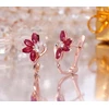 Diamond Sky Jewelry Auksiniai auskarai su deimantais ir rubinais „Crystallite IV“