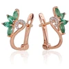 Diamond Sky Jewelry Auksiniai auskarai su deimantais ir smaragdais „Crystallite VI“