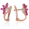 Diamond Sky Jewelry Auksiniai auskarai su deimantais ir rubinais „Crystallite IV“