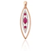 Diamond Sky Jewelry Auksinis pakabukas su deimantais ir rubinais „Princesės Ašara VI“