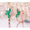 Diamond Sky Jewelry Auksiniai auskarai su deimantais ir smaragdais „Crystallite VI“