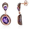 Diamond Sky Jewelry Auksiniai auskarai su deimantais ir ametistais „Žvaigždynas“