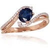 Diamond Sky Jewelry Auksinis žiedas su deimantais ir safyrais „Kometa XI“