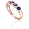 Diamond Sky Jewelry Auksinis žiedas su deimantais ir safyrais „Atėnė II“