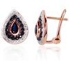 Diamond Sky Jewelry Auksiniai auskarai su deimantais ir safyrais „Royal II“