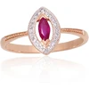 Diamond Sky Jewelry Auksinis žiedas su deimantais ir rubinais „Aleksandrija“