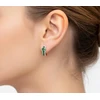 Diamond Sky Jewelry Auksiniai auskarai su deimantais ir smaragdais „Amžinybė“