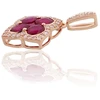 Diamond Sky Jewelry Auksinis pakabukas su deimantais ir rubinais „Deimantų Gėlė IX“