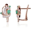 Diamond Sky Jewelry Auksiniai auskarai su deimantais ir smaragdais „Groteks II“