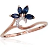 Diamond Sky Jewelry Auksinis žiedas su deimantais ir safyrais „Crystallite III“