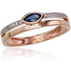 Diamond Sky Jewelry Auksinis žiedas su deimantais ir safyrais „Dangaus Dovana V“