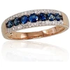 Diamond Sky Jewelry Auksinis žiedas su deimantais ir safyrais „Kamelija IV“