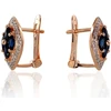Diamond Sky Jewelry Auksiniai auskarai su deimantais ir safyrais „Aleksandrija V“