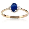 Diamond Sky Jewelry Auksinis žiedas su deimantais ir safyrais „Grakštumas VIII“