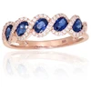 Diamond Sky Jewelry Auksinis žiedas su deimantais ir safyrais „Atėnė II“