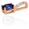 Diamond Sky Jewelry Auksinis pakabukas su deimantais ir safyrais „Grakštumas II“