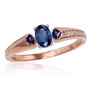 Diamond Sky Jewelry Auksinis žiedas su deimantais ir safyrais „Misa II“
