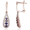 Diamond Sky Jewelry Auksiniai auskarai su deimantais ir safyrais „Kamelija IV“