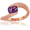 Diamond Sky Jewelry Auksinis žiedas su deimantais ir ametistais „Kometa VIII“