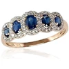 Diamond Sky Jewelry Auksinis žiedas su deimantais ir safyrais „Jenny“