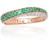 Diamond Sky Jewelry Auksinis žiedas su deimantais ir smaragdais „Roxana III“