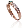 Diamond Sky Jewelry Auksinis žiedas su deimantais ir smaragdais „Dangaus Dovana III“