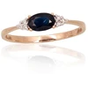 Diamond Sky Jewelry Raudono aukso 585 prabos žiedas su deimantais ir safyrais „Constance IV“