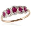Diamond Sky Jewelry Auksinis žiedas su deimantais ir rubinais „Jenny II“