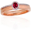 Diamond Sky Jewelry Auksinis žiedas su deimantais ir rubinais „Je t'aime V“