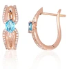 Diamond Sky Jewelry Auksiniai auskarai su deimantais ir topazais „Sparkling Moment“