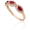 Diamond Sky Jewelry Auksinis žiedas su deimantais ir rubinais „Atėnė XI“