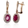 Diamond Sky Jewelry Auksiniai auskarai su deimantais ir rubinais „Saulutė III“