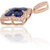 Diamond Sky Jewelry Auksinis pakabukas su deimantais ir safyrais „Deimantų Gėlė VIII“