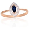 Diamond Sky Jewelry Auksinis žiedas su deimantais ir safyrais „Aleksandrija IV“