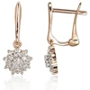 Diamond Sky Jewelry Auksiniai auskarai su deimantais „Deimantų Gėlė“