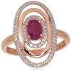 Diamond Sky Jewelry Auksinis žiedas su deimantais ir rubinais „Emma III“