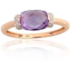 Diamond Sky Jewelry Auksinis žiedas su deimantais ir ametistais „Žvaigždžių Šnabždesys“